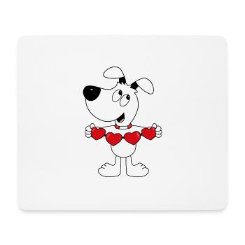 HUND - LIEBE - TIERISCH - VERLIEBT - HERZEN - TIER - Mousepad (Querformat) - Weiß - Vorne