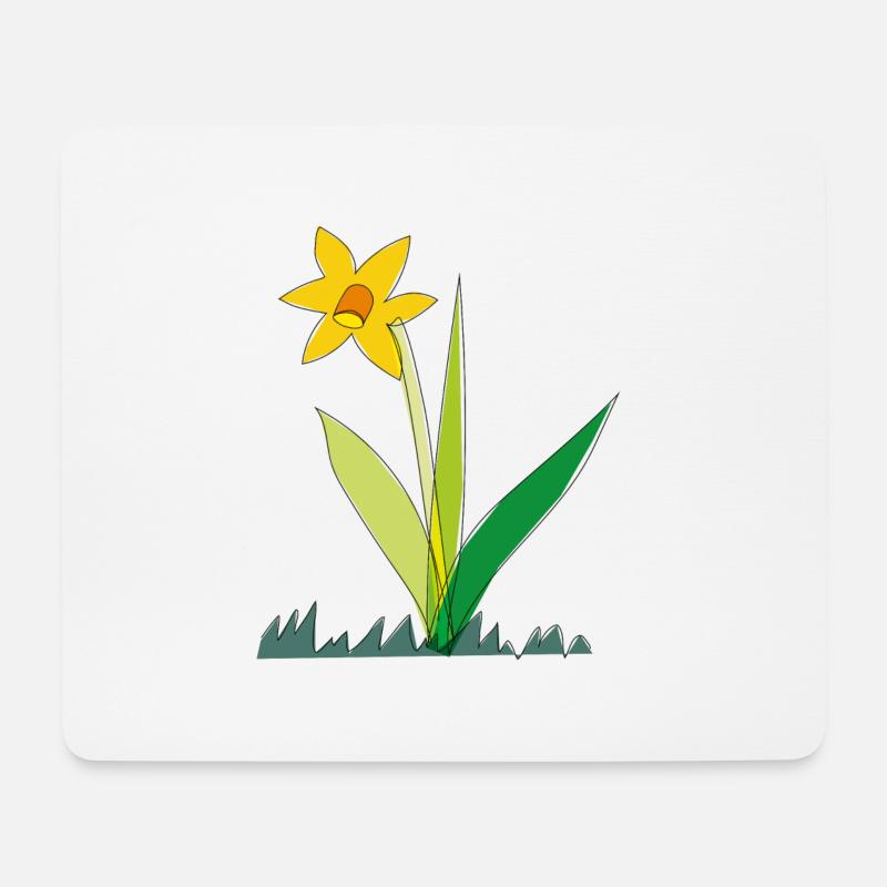 Frühling Blume Narzisse - Mousepad (Querformat) - Weiß