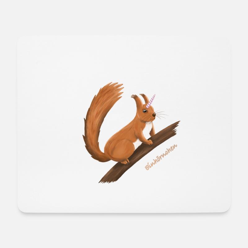 Einhörnchen - Mousepad (Querformat) - Weiß