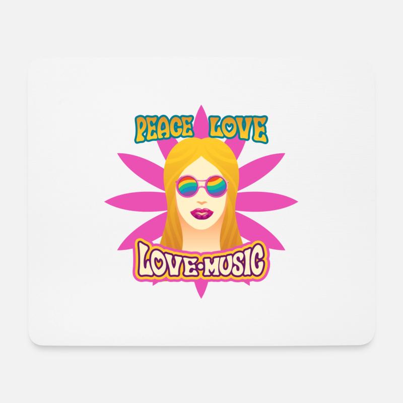 Hippie - Mousepad (Querformat) - Weiß