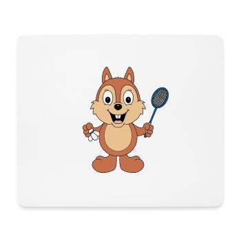 EICHHÖRNCHEN - BADMINTON - FEDERBALL - SPORT - Mousepad (Querformat) - Weiß - Vorne