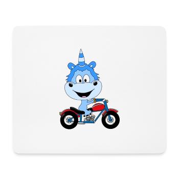 EINHORN - MOTORRAD - BIKER - MOTORSPORT - FUN - Mousepad (Querformat) - Weiß - Vorne