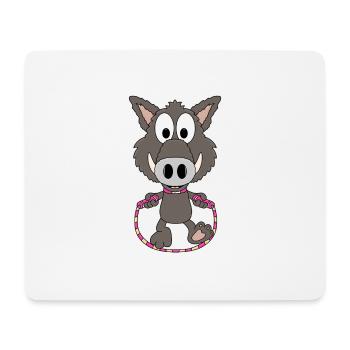 WILDSCHWEIN - SPRINGSEIL - SEILSPRINGEN - TIER - Mousepad (Querformat) - Weiß - Vorne