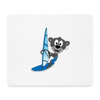 SURFER - WINDSURFER - PANTHER - WASSERSPORT - TIER - Mousepad (Querformat) - Weiß - Vorne