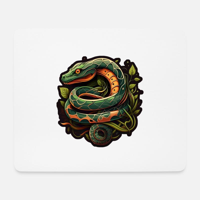 Schlange - Mousepad (Querformat) - Weiß