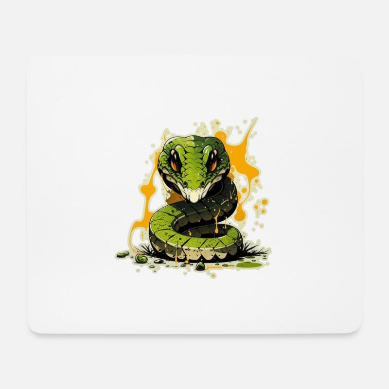 Schlange - Mousepad (Querformat) - Weiß