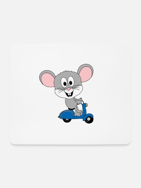MAUS - ROLLER - TIER - TIERISCH - GUT - Mousepad (Querformat) - Weiß