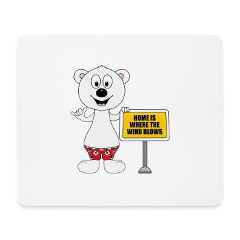 EISBÄR - SHAKA - SURFER - KITER - HOME IS WHERE... - Mousepad (Querformat) - Weiß - Vorne
