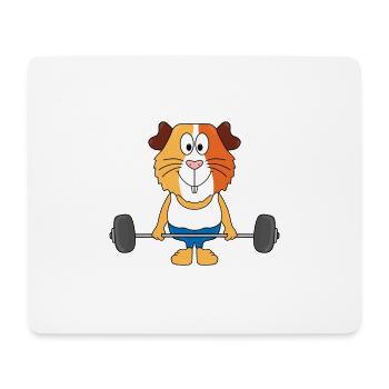MEERSCHWEINCHEN - FITNESS - BODYBUILDING - SPORT - Mousepad (Querformat) - Weiß - Vorne
