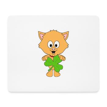 KATZE - KLEEBLATT - TIER - TIERISCH - KIND - BABY - Mousepad (Querformat) - Weiß - Vorne