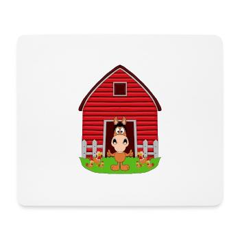 PFERD - PONYHOF - REITERHOF - HÜHNER - TIERISCH - Mousepad (Querformat) - Weiß - Vorne