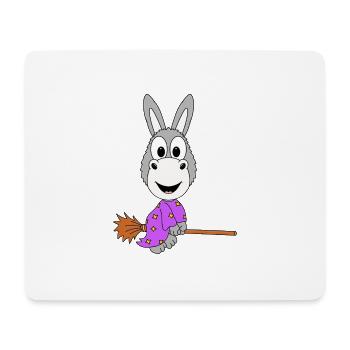 ESEL - HEXE - HEXENBESEN - FLIEGEN - TIERISCH - Mousepad (Querformat) - Weiß - Vorne