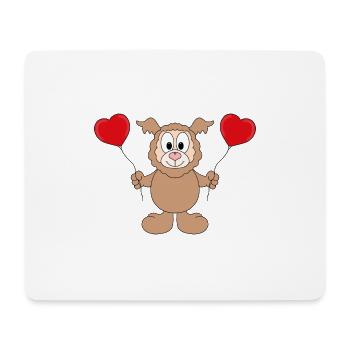 ALPAKA - LAMA - LUFTBALLONS - HERZEN - LIEBE - Mousepad (Querformat) - Weiß - Vorne