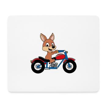 KÄNGURU - MOTORRAD - BIKER - TIER - TIERISCH - GUT - Mousepad (Querformat) - Weiß - Vorne