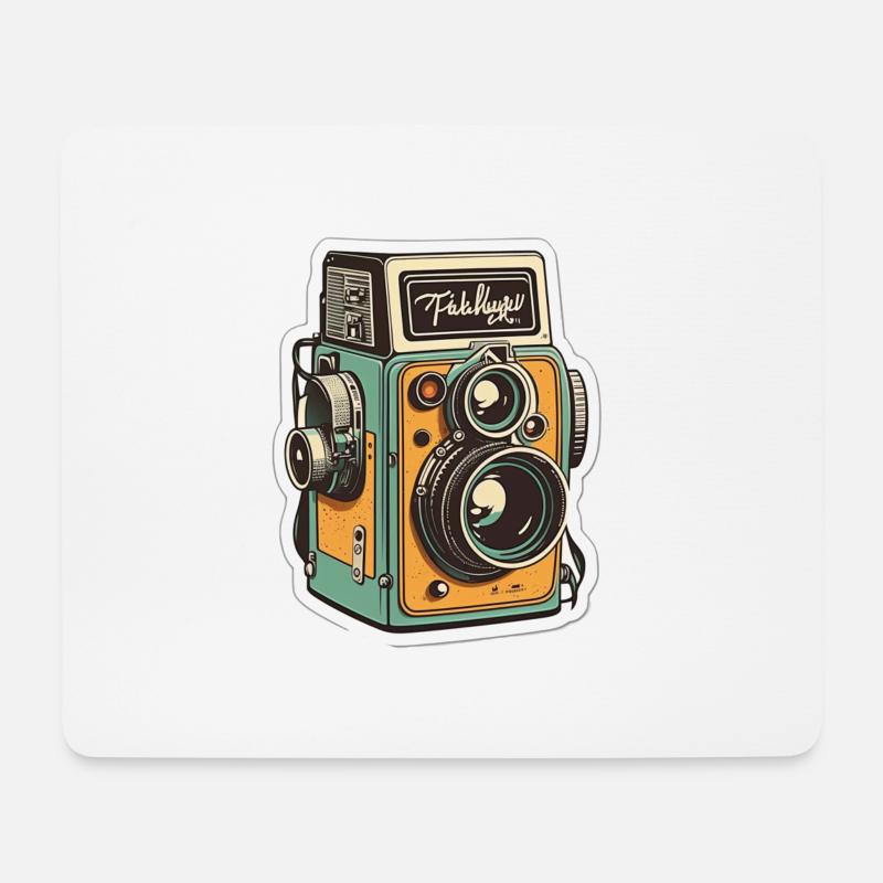 Retro-Kamera - Mousepad (Querformat) - Weiß