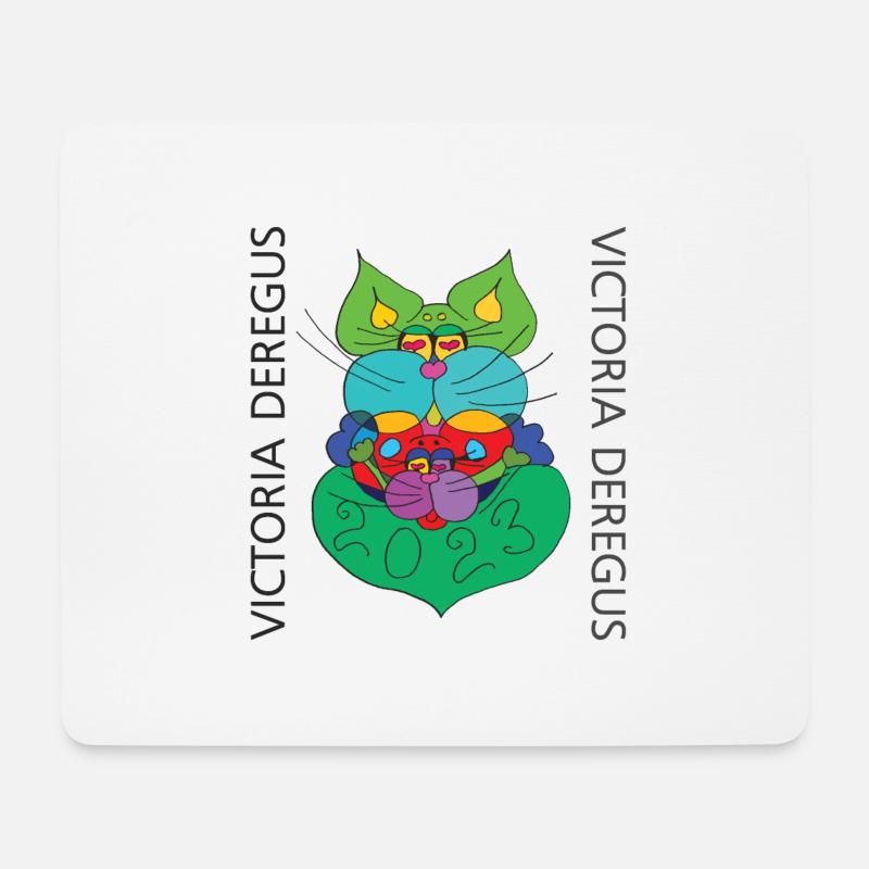 Katze-Maus-Art_01 - Mousepad (Querformat) - Weiß