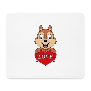 EICHHÖRNCHEN - LIEBE - LOVE - HERZ - TIER - Mousepad (Querformat) - Weiß - Vorne