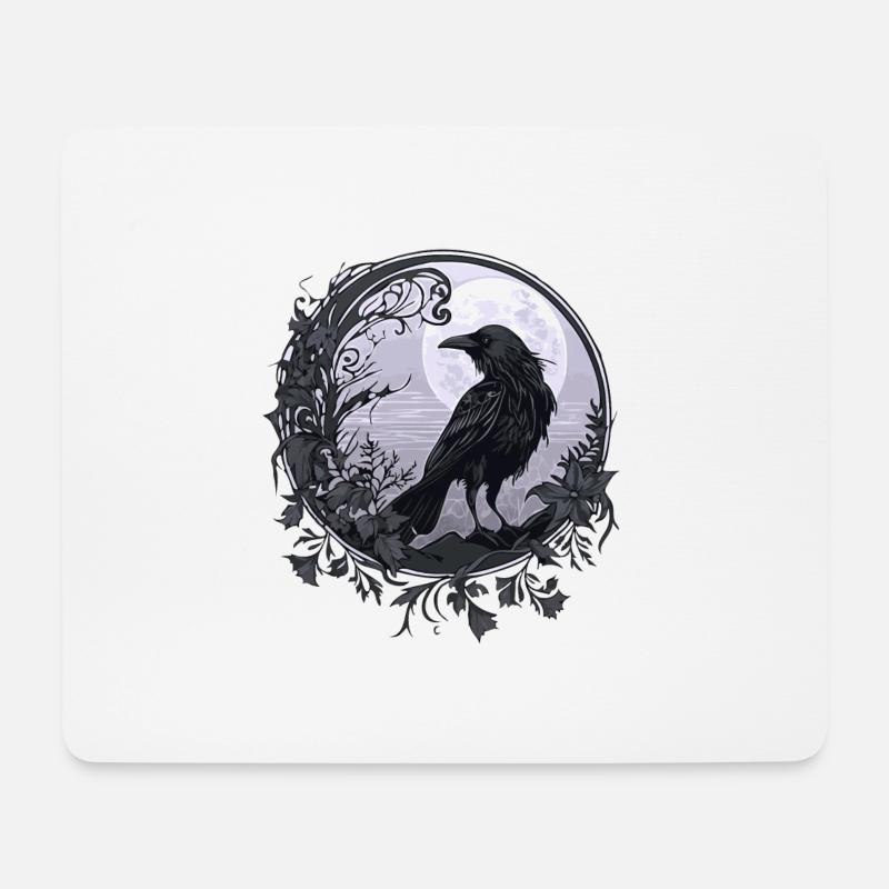 Corbeau - Tapis de souris (format paysage) - blanc