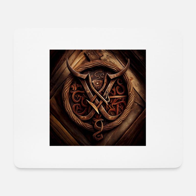 Wikinger Symbol mit Hörnern - Mousepad (Querformat) - Weiß