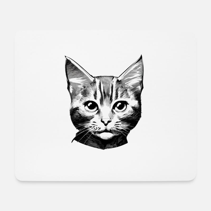 Katze Hauskatze Haustier Kater Katzenhaar Kätzchen - Mousepad (Querformat) - Weiß