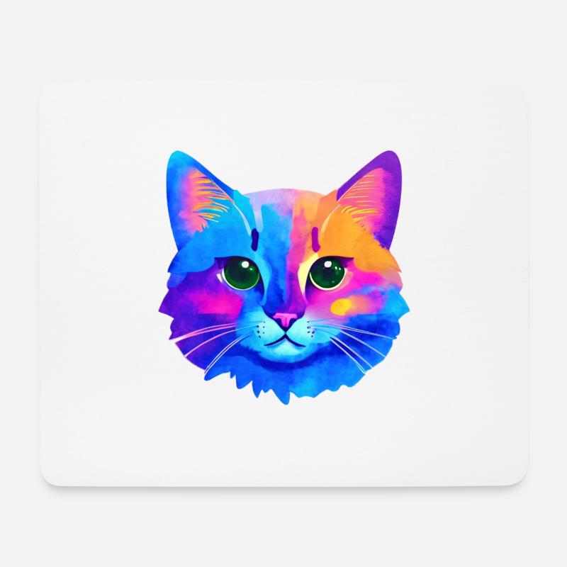 Katze Katzenhaar Haustier Kätzchen Hauskatze Kater - Mousepad (Querformat) - Weiß