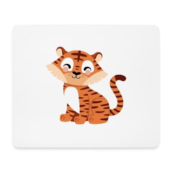 niedlicher Tiger - Mousepad (Querformat) - Weiß - Vorne