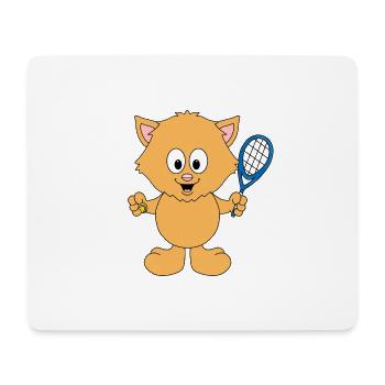 KATZE - KATER - TIER - TENNIS - SPORT - Mousepad (Querformat) - Weiß - Vorne