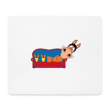 PFERD - PONY - SOFA - CHILLEN - RELAXEN - TIERISCH - Mousepad (Querformat) - Weiß - Vorne