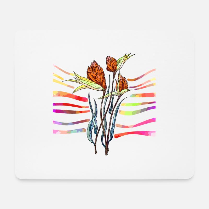 Blumen - Mousepad (Querformat) - Weiß