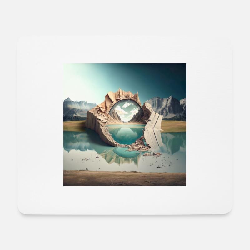 Landschaft der Welt n°5 - Mousepad (Querformat) - Weiß