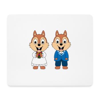 EICHHÖRNCHEN - HOCHZEIT - HEIRATEN - LIEBE - LOVE - Mousepad (Querformat) - Weiß - Vorne