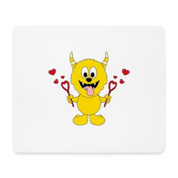 MONSTER - LIEBE - HERZEN - SEIFENBLASEN - VERLIEBT - Mousepad (Querformat) - Weiß - Vorne