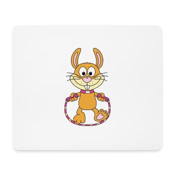 HASE - KANINCHEN - SPRINGSEIL - SEILSPRINGEN - Mousepad (Querformat) - Weiß - Vorne