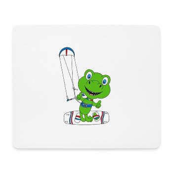 KITEN - KITE - KITESURFEN - KITESURFER - DINO - Mousepad (Querformat) - Weiß - Vorne