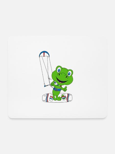 KITEN - KITE - KITESURFEN - KITESURFER - DINO - Mousepad (Querformat) - Weiß