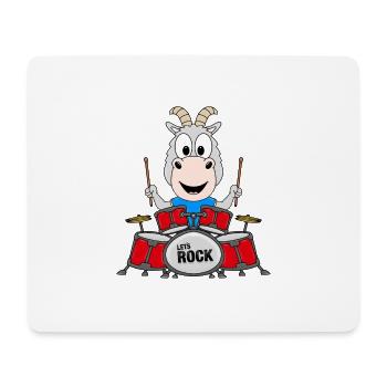 ZIEGE - SCHLAGZEUGER - MUSIKER - TIER - Mousepad (Querformat) - Weiß - Vorne