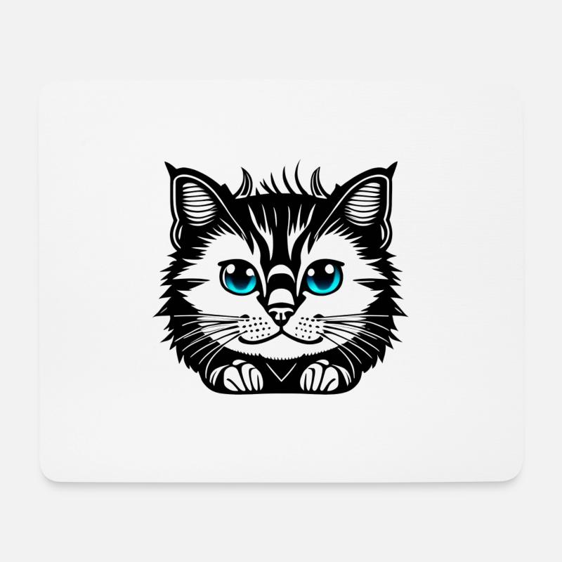 Cute Cat - Mouse Pad (horizontal) - white