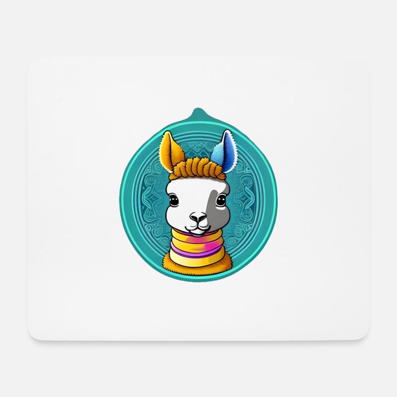 cute lama - Mousepad (Querformat) - Weiß