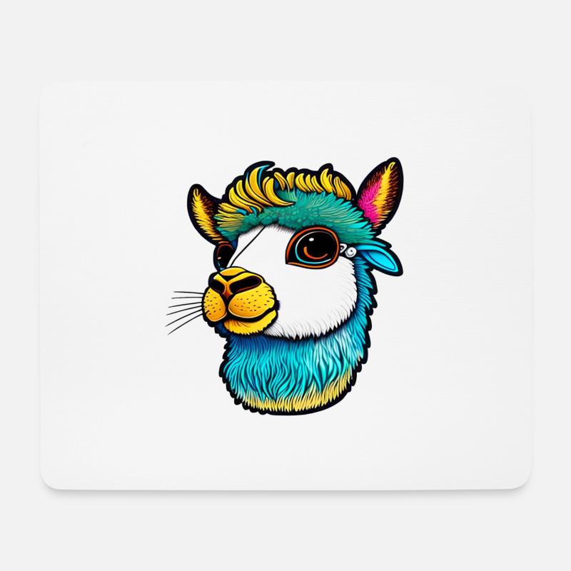 cute lama - Mouse Pad (horizontal) - white