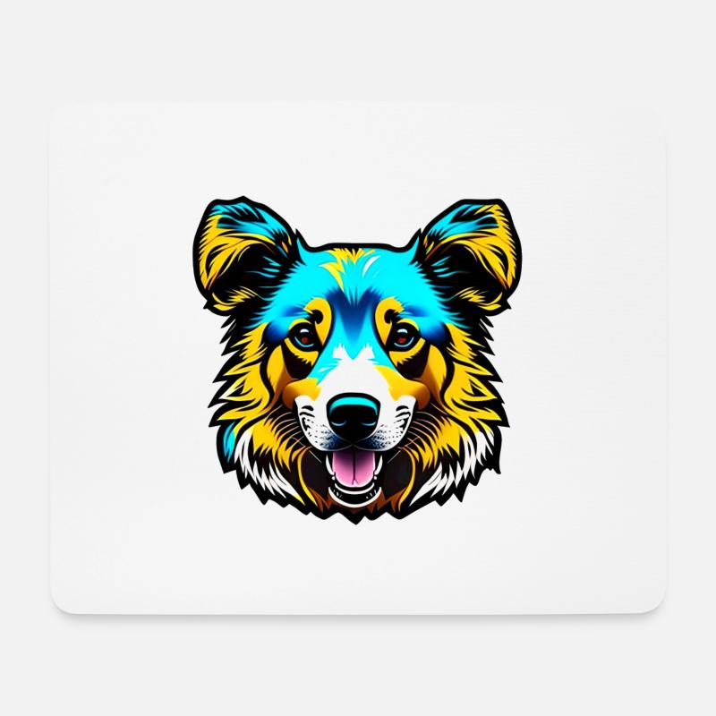 Bunter Hund - Mousepad (Querformat) - Weiß