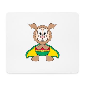 SUPERHELD - LAMA - ALPAKA - TIER - Mousepad (Querformat) - Weiß - Vorne