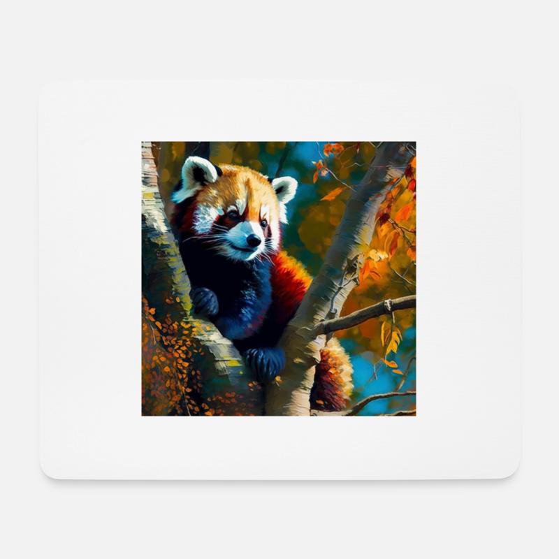 Roter Panda Versteck - Mousepad (Querformat) - Weiß