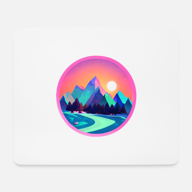 Berge Bergwandern Wanderung Bergwanderer Wandern - Mousepad (Querformat) - Weiß