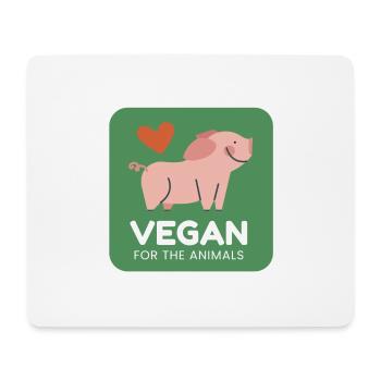 Vegan pour les animaux - Tapis de souris (format paysage) - blanc - Devant