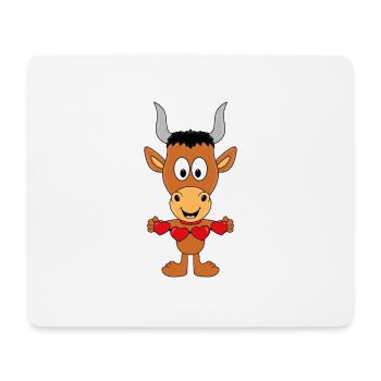 LIEBE - TIER - STIER - BULLE - TIERISCH - VERLIEBT - Mousepad (Querformat) - Weiß - Vorne