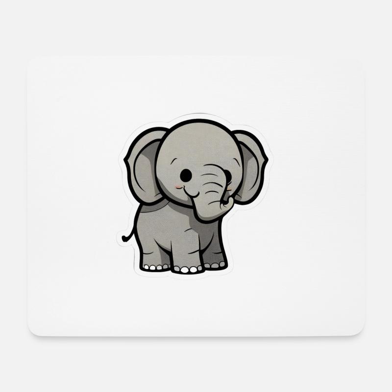 Baby Elephant - Mousepad (Querformat) - Weiß
