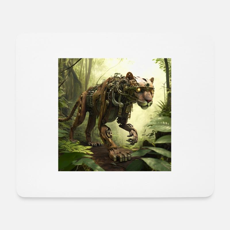 Panter - Mousepad (Querformat) - Weiß