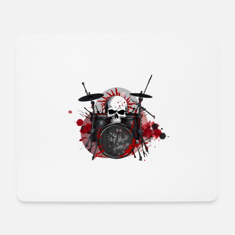 Drums crazy - Mousepad (Querformat) - Weiß
