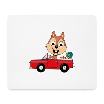 EICHHÖRNCHEN - AUTO - REISE - WELTENBUMMLER - Mousepad (Querformat) - Weiß - Vorne