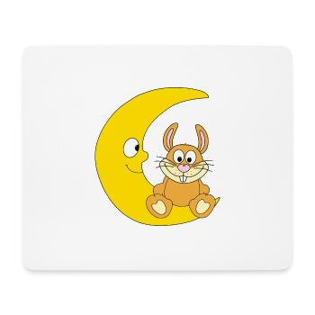HASE - MOND - TIER - KIND - BABY - Mousepad (Querformat) - Weiß - Vorne